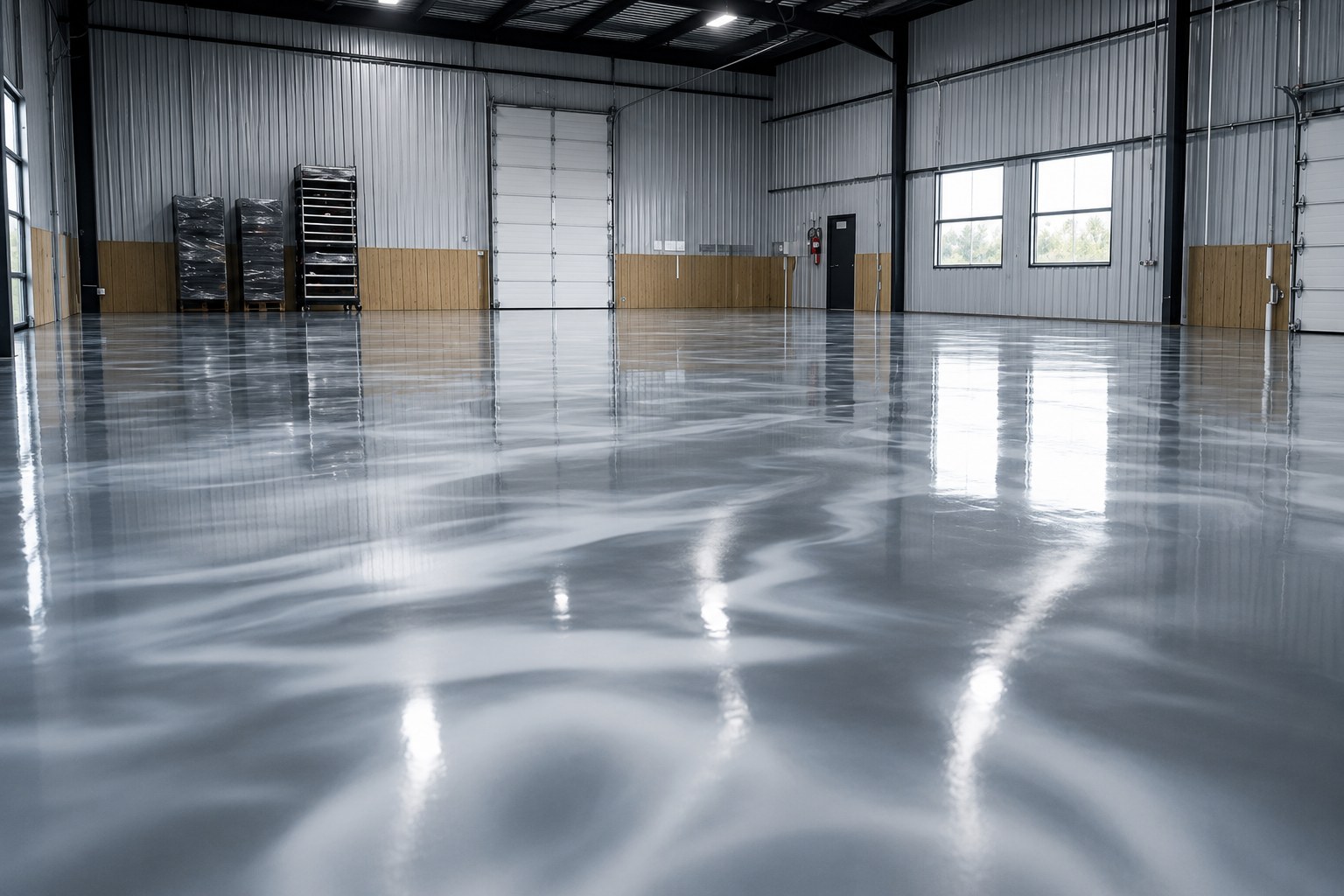Commercial metallic epoxy flooring