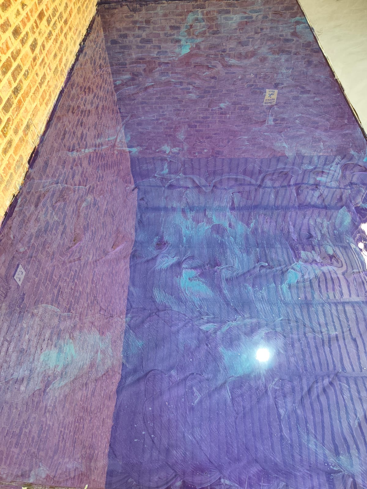 Purple & Aqua Metallic Floor